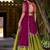 Green Half Saree Lehenga with Contrast Blouse & Dupatta – Festive Ethnic Wear for Women