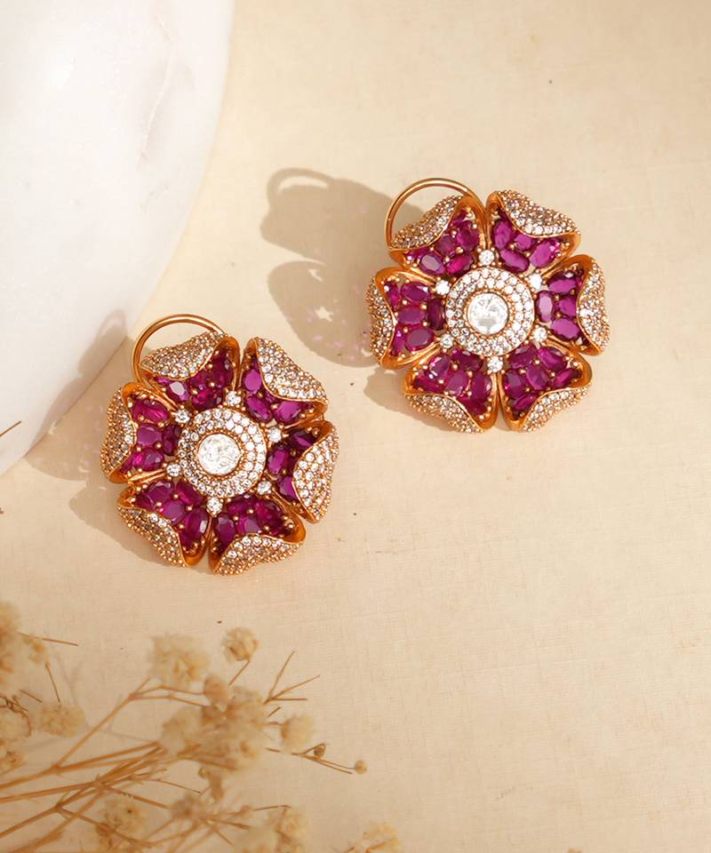 Gold plated kundan pink stones choker necklace set