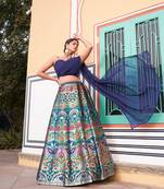 Banarasi Silk Zari Weaving Work in Chaniya Choli