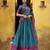teal embroidered chanderi ethnic lehenga choli with dupatta