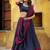 navy blue embroidered chanderi ethnic lehenga choli with dupatta