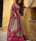 chiku embroidered chanderi ethnic lehenga choli with dupatta