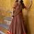 brown woven chanderi ethnic lehenga choli with dupatta