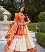 white woven art_silk ethnic lehenga choli with dupatta