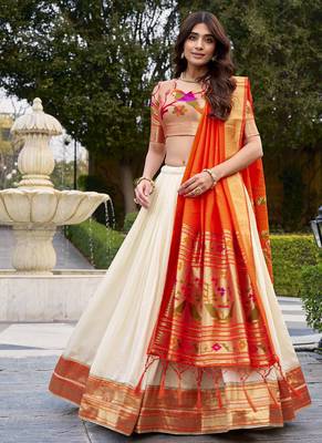 white woven art_silk ethnic lehenga choli with dupatta 5