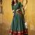teal woven chanderi ethnic lehenga choli with dupatta