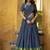 navy blue woven chanderi ethnic lehenga choli with dupatta