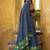 navy blue woven chanderi ethnic lehenga choli with dupatta