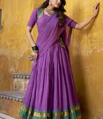 Purple woven chanderi ethnic lehenga choli with dupatta