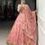 peach printed chiffon ethnic lehenga choli with dupatta