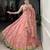 peach printed chiffon ethnic lehenga choli with dupatta