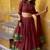 maroon woven chanderi ethnic lehenga choli with dupatta