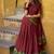 maroon woven chanderi ethnic lehenga choli with dupatta