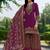 Purple printed with handwork natural crepe ethnic kurti set with palazzo