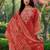 Rust printed with handwork natural crepe ethnic kurti set with plazzo