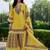 Lemon printed with handwork natural crepe ethnic kurti set with plazzo