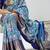 firozi color kalamkari printed with foil work soft dola art silk saree with unstitched blouse