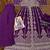 Purple chinon silk heavy embrodiered semi stitched wedding gowns