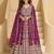 Magenta chinon silk heavy embrodiered semi stitched wedding gowns