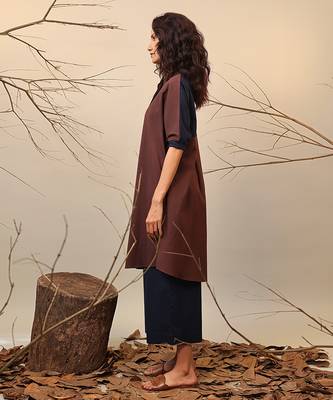 Brown cotton kurta 2