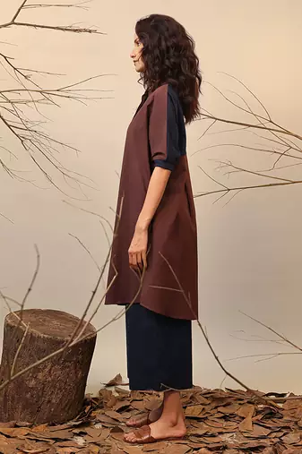 Brown cotton kurta