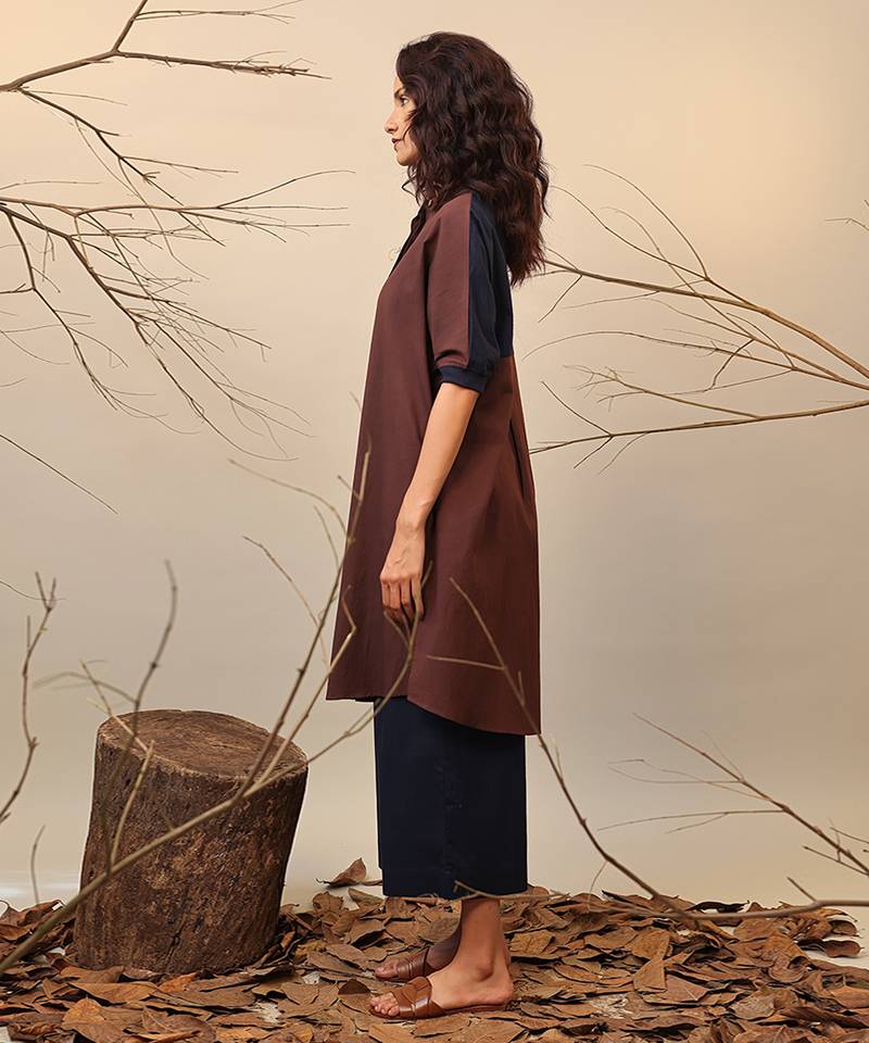 Brown cotton kurta