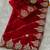 red color designer georgette saree with zari cutwork border & bangalore blouse with work