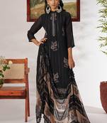 Black pure organza embroidered designer salwar suit