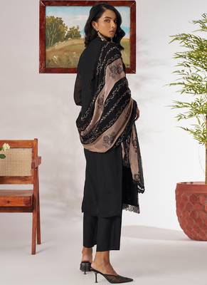 Black organza embroidered salwar suit 4