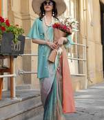 multi colour art silk blend digital print casual classic saree