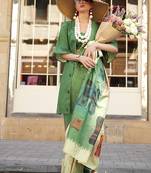 multi colour art silk blend digital print casual classic saree