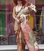 multi colour art silk blend digital print casual classic saree