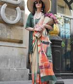 multi colour art silk blend digital print casual classic saree