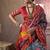 multicolor art silk blend patola print saree for wedding & festive wear