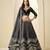 Black Velvet Embroidered Sequins Work A Line Lehenga Choli