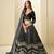 Black Velvet Embroidered Sequins Work A Line Lehenga Choli