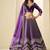 Purple Velvet Embroidered Sequins Work A Line Lehenga Choli