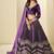 Purple Velvet Embroidered Sequins Work A Line Lehenga Choli