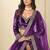 Purple Velvet Embroidered Sequins Work A Line Lehenga Choli