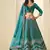 Teal Velvet Embroidered Sequins Work Lehenga Choli