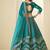 Teal Velvet Embroidered Sequins Work A Line Lehenga Choli