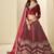 Maroon Velvet Embroidered Sequins Work A Line Lehenga Choli