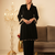 Black Velvet Short Kurta Palazzo Set with Gotta Lace Work