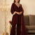 Maroon Ethnic Lace Work Ready to Wear 3 Pc Kurta Palazzo Set