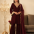 Maroon Ethnic Lace Work Ready to Wear 3 Pc Kurta Palazzo Set