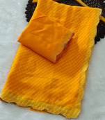 designer georgette saree with elegant design pattern & diamond cutwork border with blouse piece