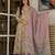 Women cotton printed v-nack 3/4 sleeves calf length flared kurta pant and dupatta set