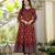 Women cotton printed round nack 3/4 sleeves calf length flared kurta pant and dupatta set