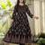Women cotton printed round nack 3/4 sleeves calf length flared kurta pant and dupatta set