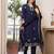 Women cotton printed v-nack 3/4 sleeves calf length flared kurta pant and dupatta set